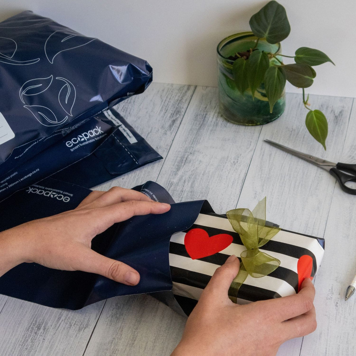 Ecopack DLE Recycled Plastic Courier Bags Lifestyle