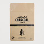 Ecopack Compostable Resealable Stand-Up Kraft Paper Pouches - Custom Activated Charcoal Capsules