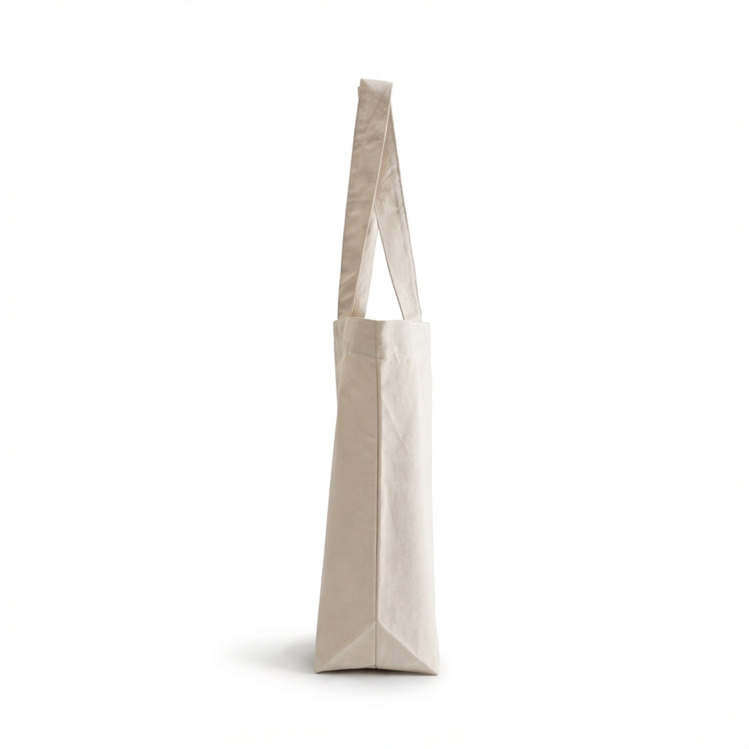 Side view of Ecobags Certified Organic Natural Canvas Good Grocer tote bag