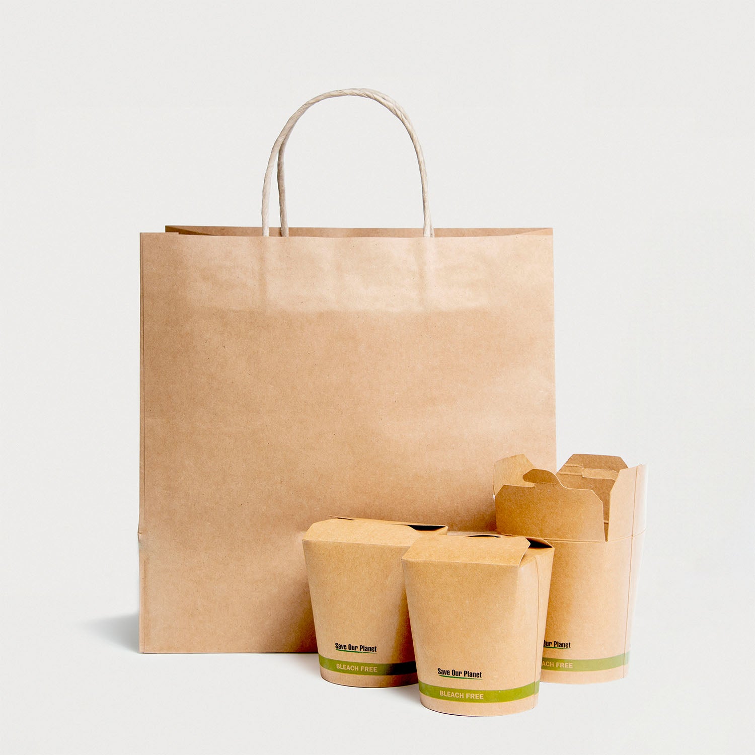 Ecopack Extra Wide Twisted Handle Paper Bag Takeaway Bags