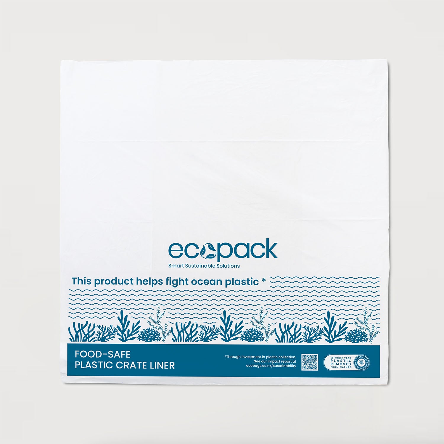 Ecopack Food-Safe Plastic Crate Liners Flat Bag