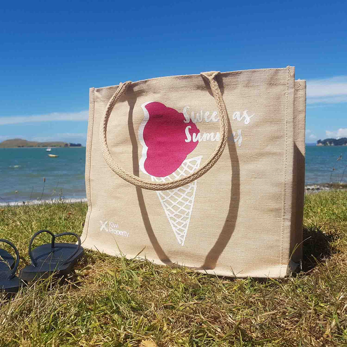 Ecobags Juco Refined Fabric Blend Reusable Shopping Bag Custom Branding Kiwi Property