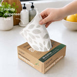 Ecopack multi-purpose bamboo cleaning cloths dispenser box in use