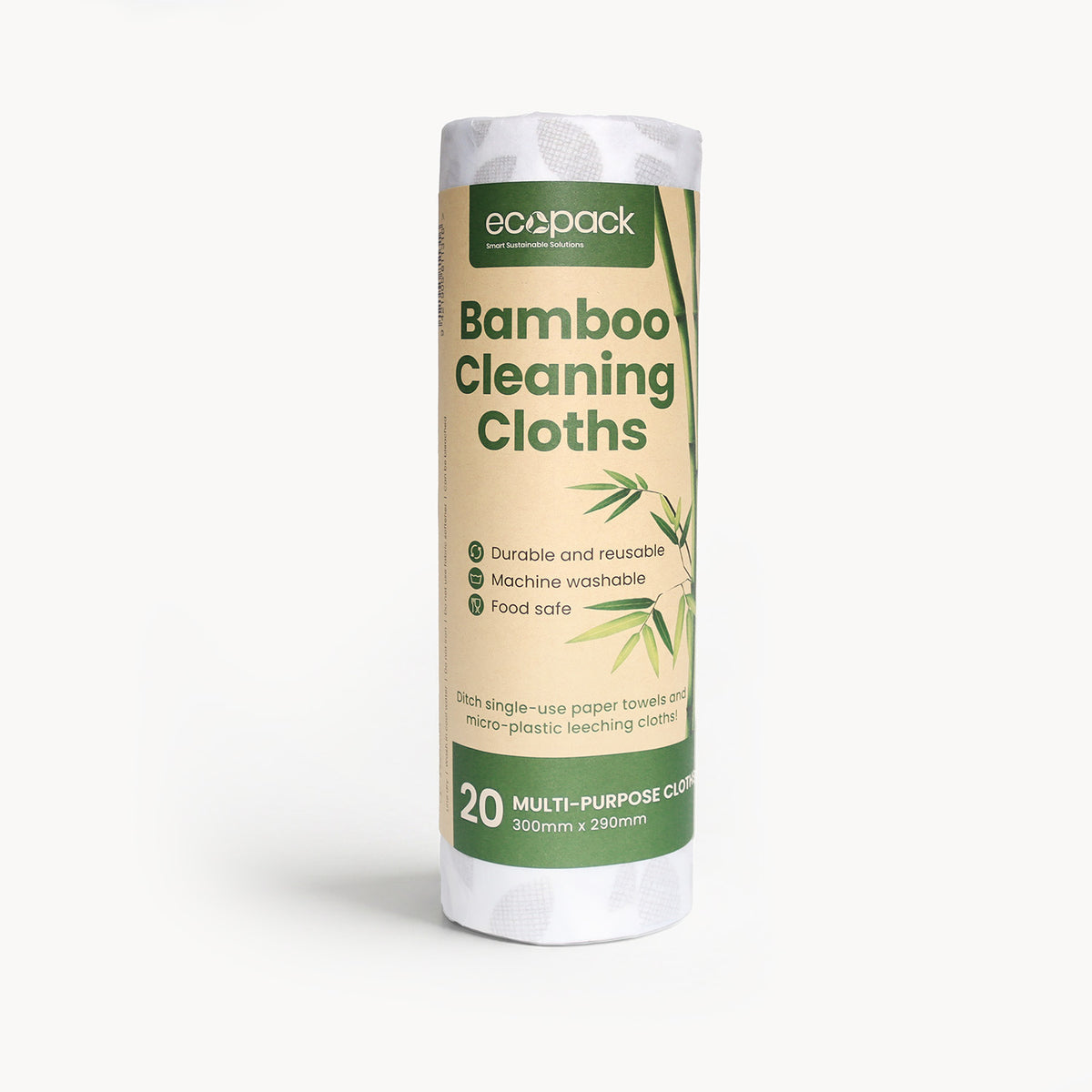 Ecopack Multi-purpose bamboo cleaning cloths roll 