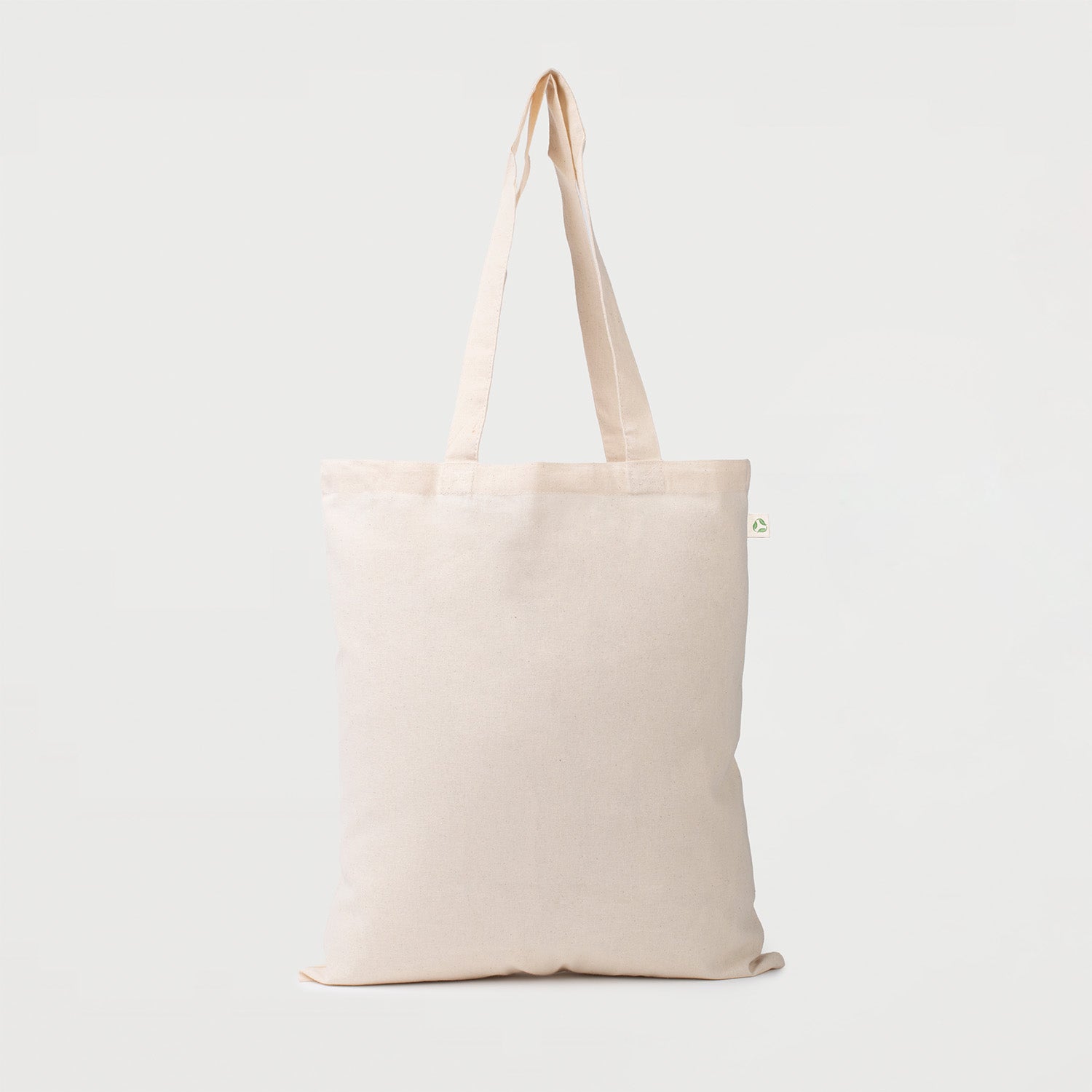 Natural calico promotional tote bag with long handles