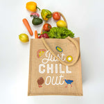 Ecobags Natural Jute Reusable Grocery Bag Custom Branded