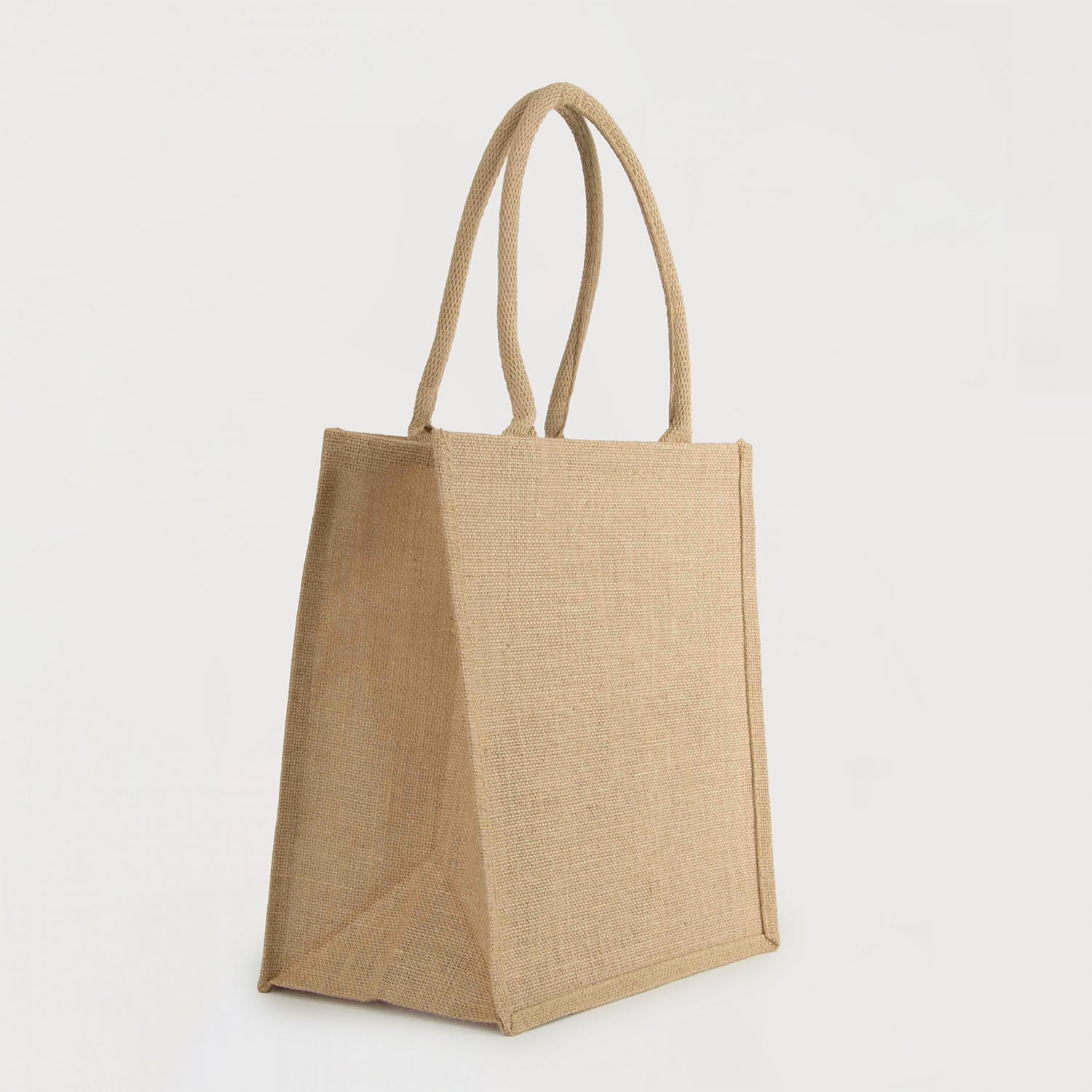 Ecobags Natural Jute Reusable Grocery Bags Quarter View