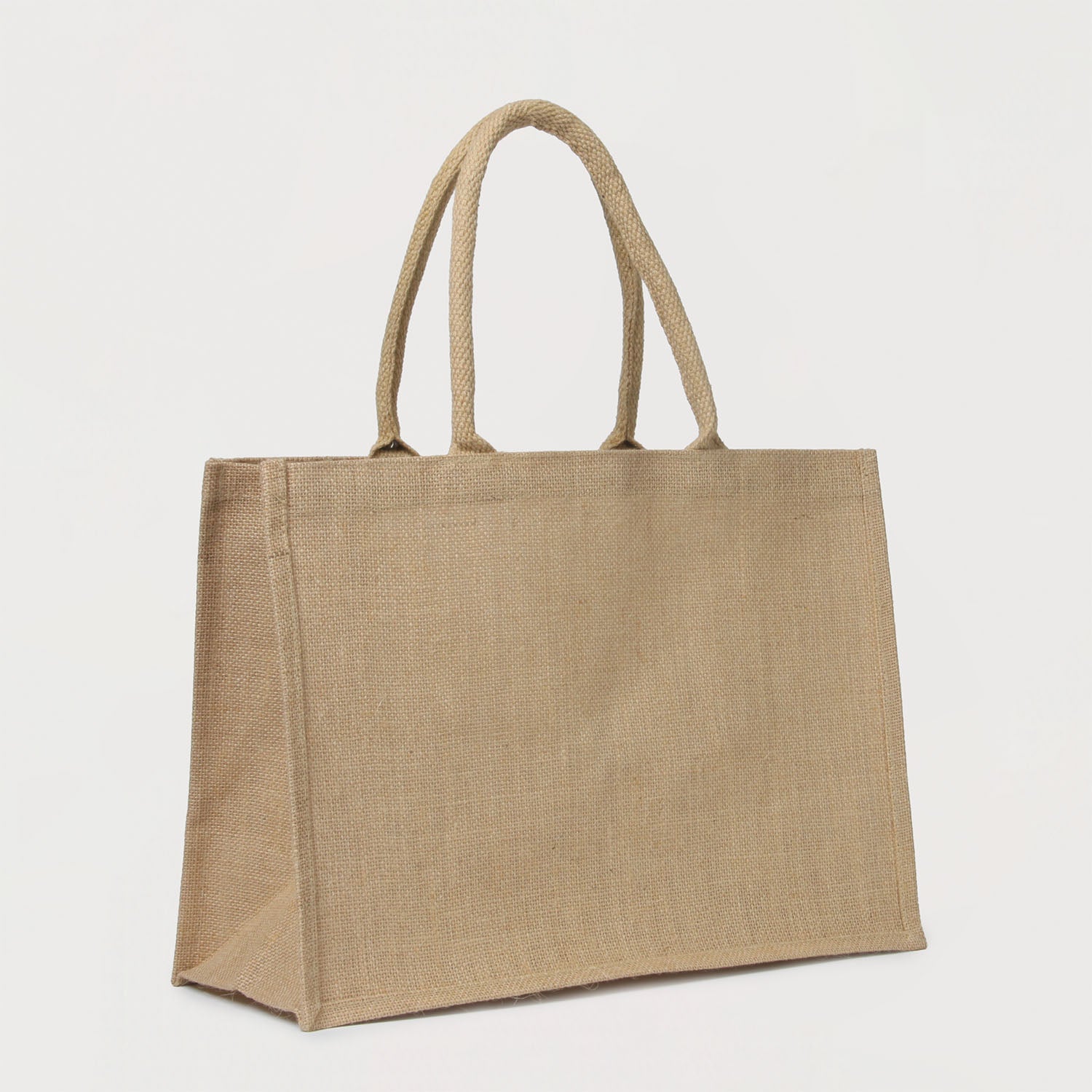 Ecobags Natural Jute Shopping Bags Quarter View