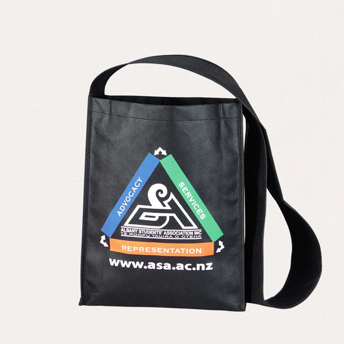 Ecobags Non-Woven Messenger Bag in Black Custom Branding