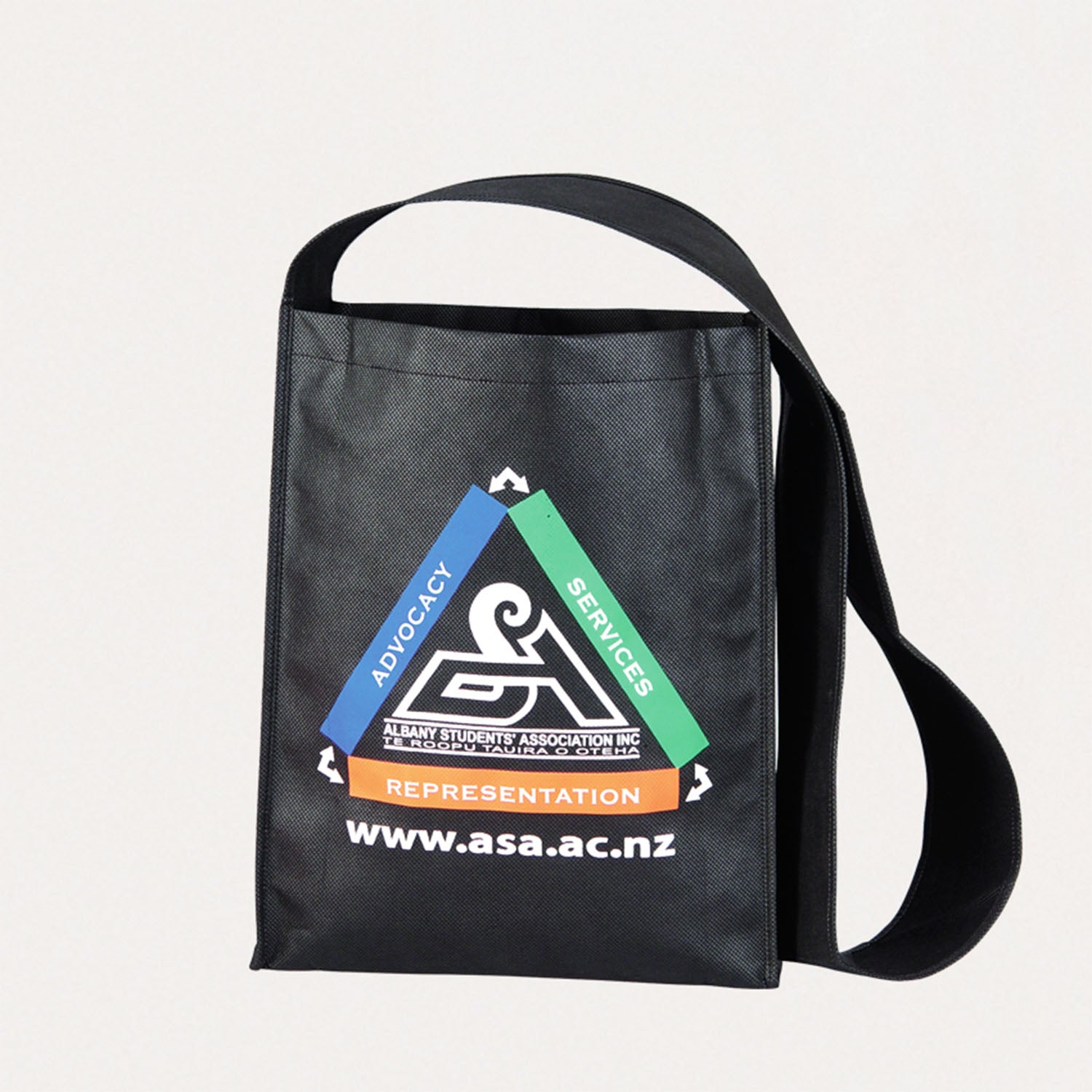 Ecobags Non-Woven Messenger Bag in Black Custom Branding