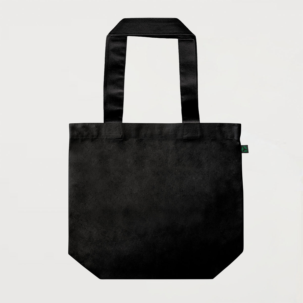 Ecobags Certified Organic Black Canvas Tote Bag ‘Good Grocer’ Flat View