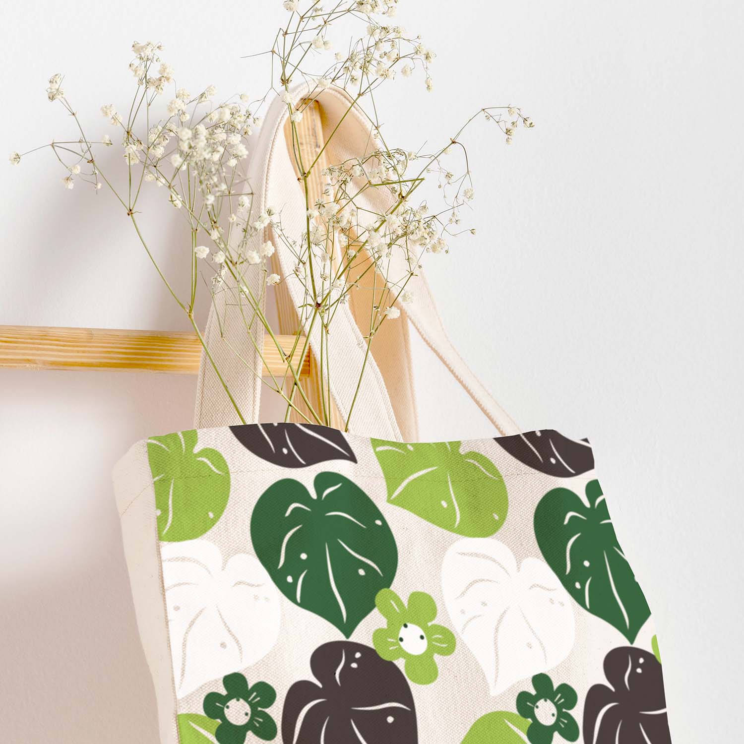 Ecobags Printed Canvas Tote Bag Kawakawa Leaf Lifestyle