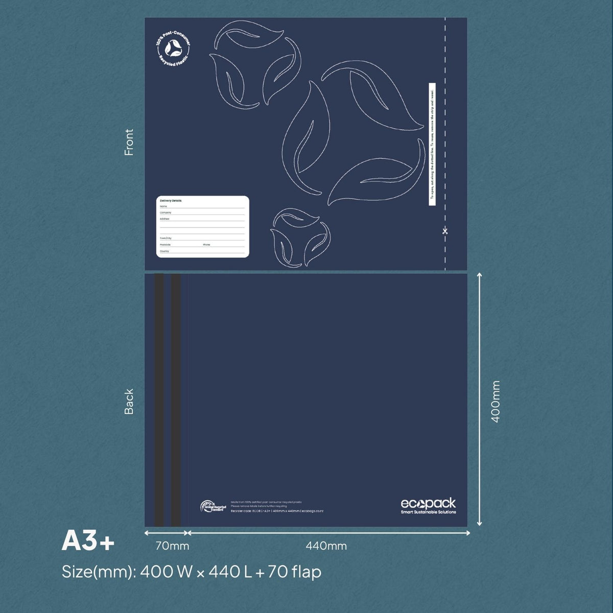 Ecopack Sample Pack of Recycled Courier Bags A3+ Size