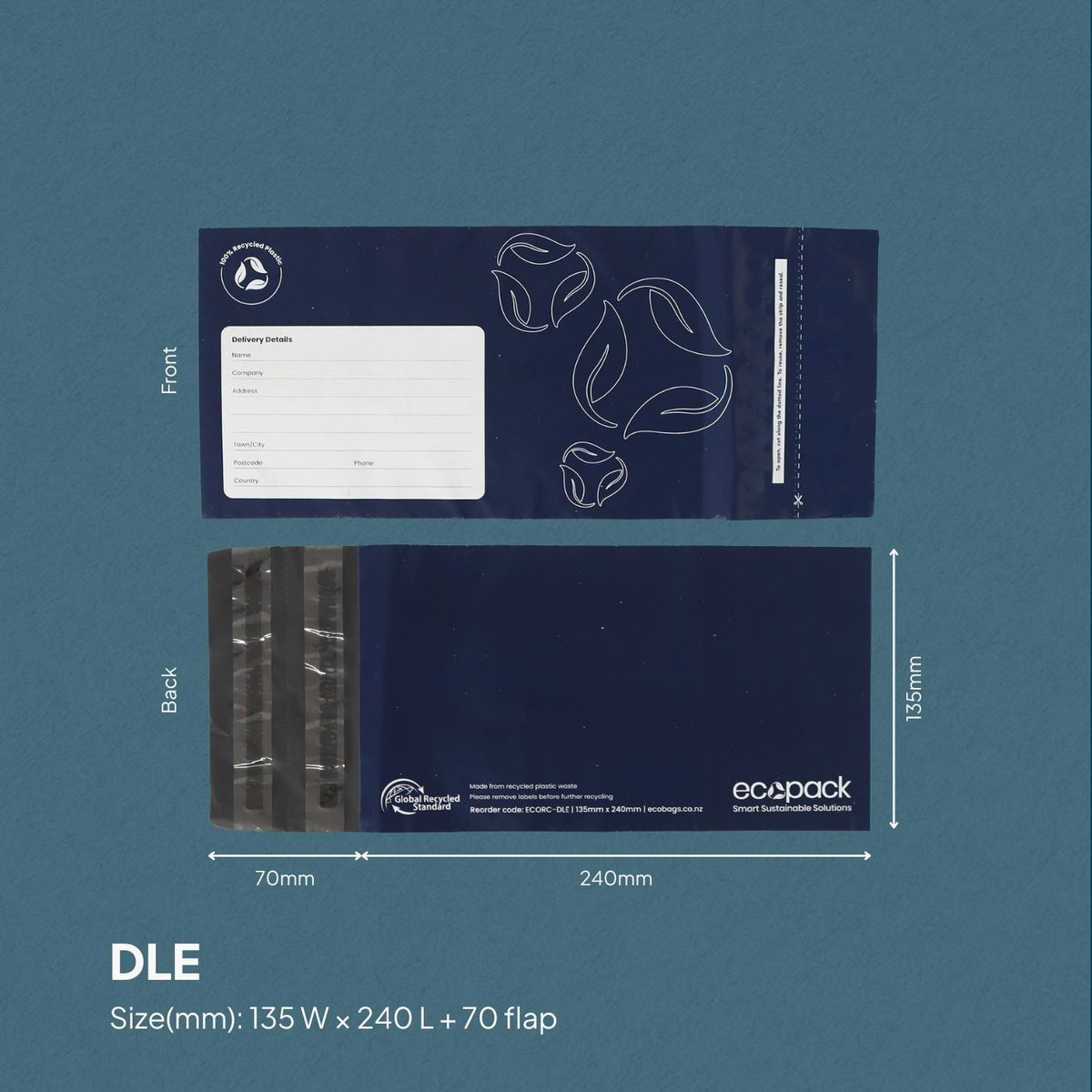 Ecopack Sample Pack of Recycled Courier Bags DLE Size