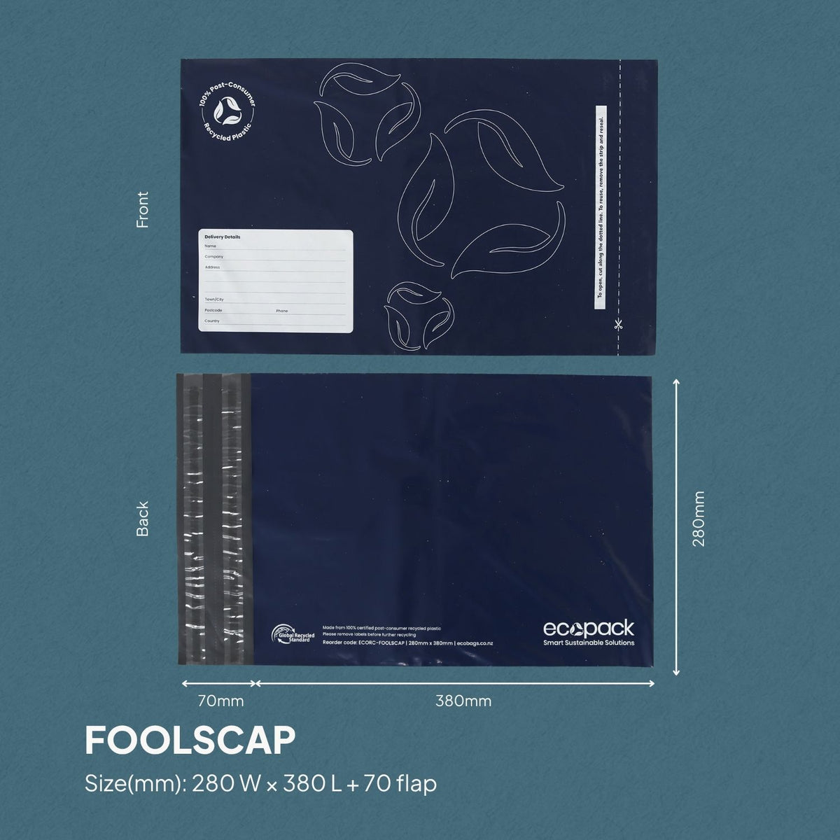 Ecopack Sample Pack of Recycled Courier Bags Foolscap Size