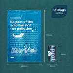 Ecopack Recycled Plastic Dog Poop 90 Bags Size