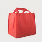 Ecobags Non-Woven Small Grocery Bag with Extra Wide Gusset Red