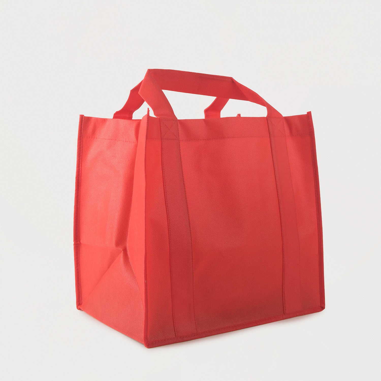 Ecobags Non-Woven Small Grocery Bag with Extra Wide Gusset Red