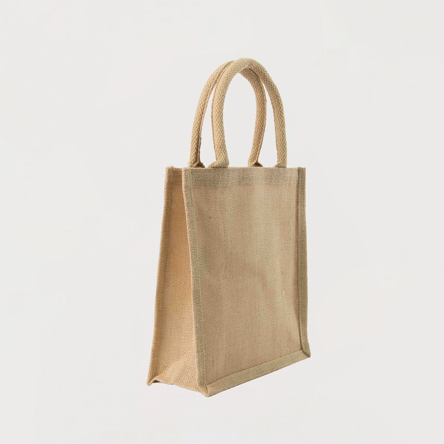 Ecobags Small Natural Jute Reusable Bags Quarter View
