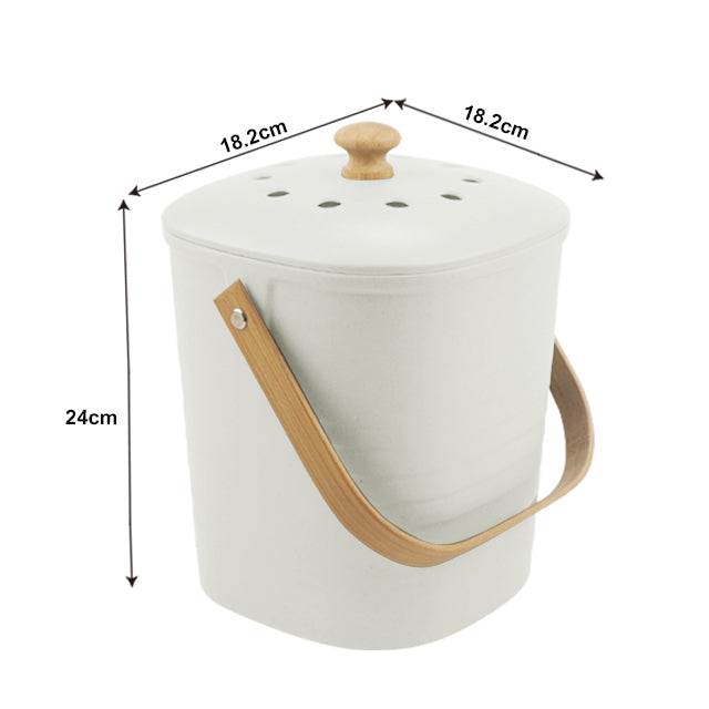 Ecopack Kitchen Counter Compost Bin - Bamboo Caddy