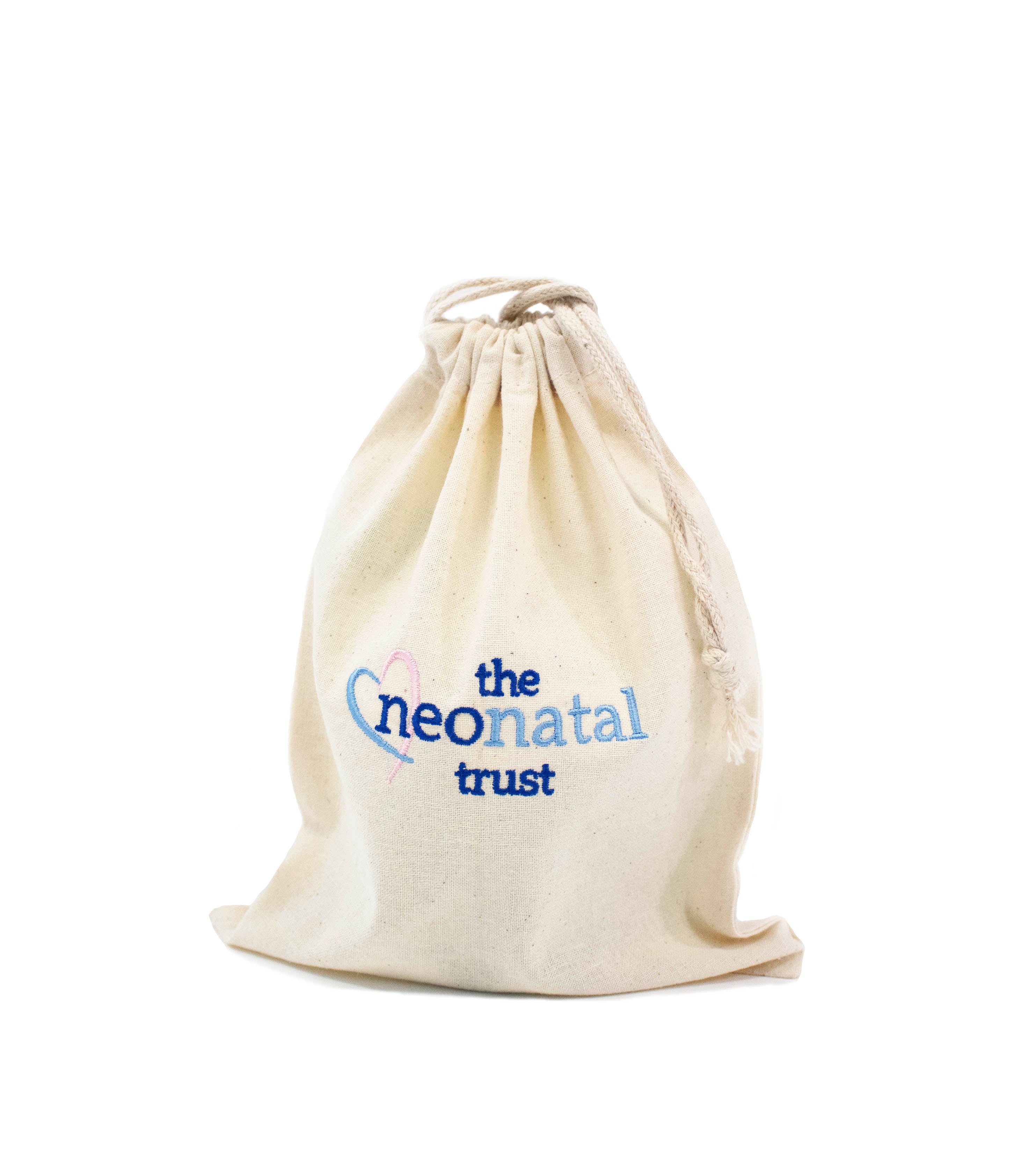 EC-15 Natural Calico Drawstring Bag (Medium)