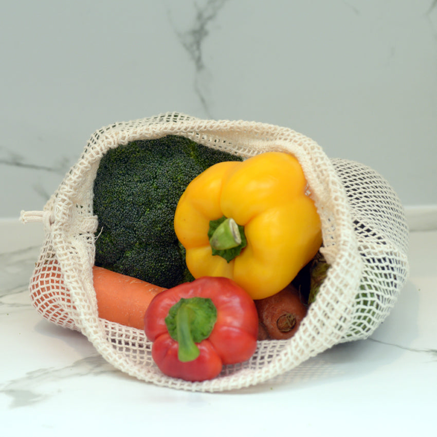 Ecopack Medium Organic Cotton String Bags (1 Roll/2 Bags)