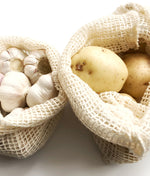Produce in organic cotton string bags